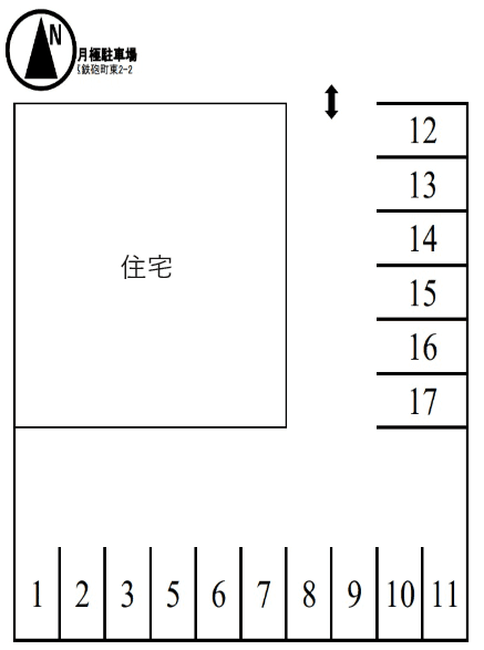 鉄砲町菅原月極駐車場の駐車配置図