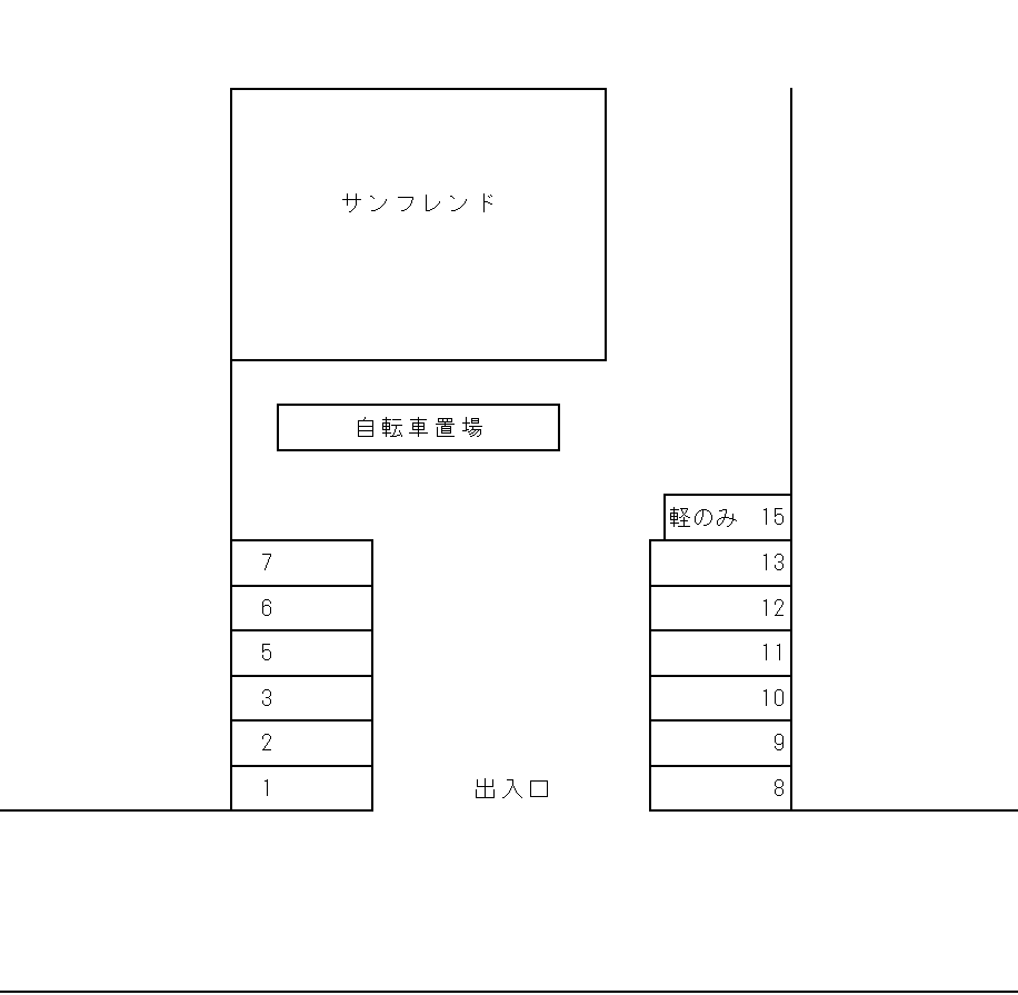 サンフレンドパーキングの駐車配置図