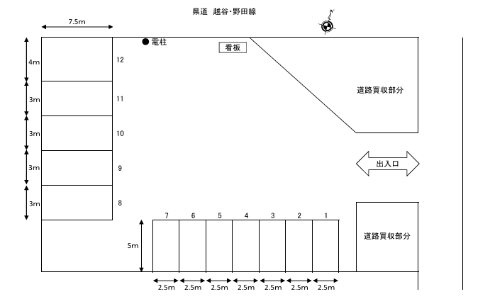P-121駐車場の駐車配置図