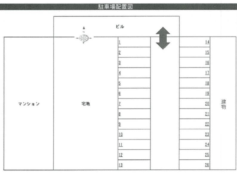 大和田K駐車場の駐車配置図