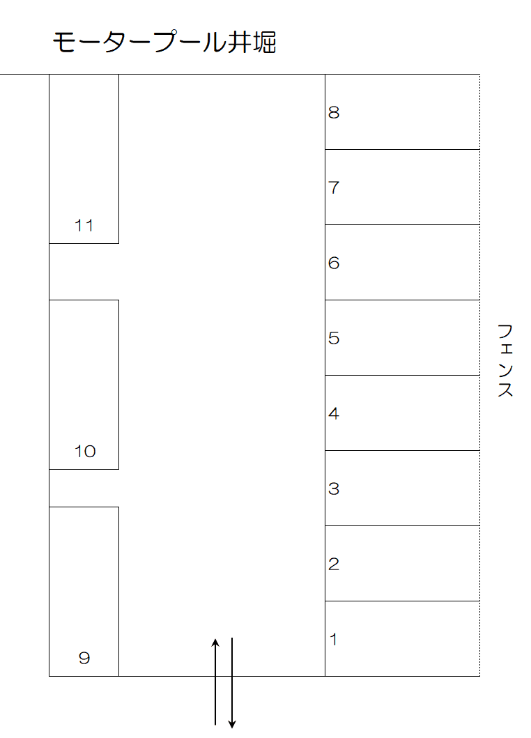 モータープール井堀の駐車配置図