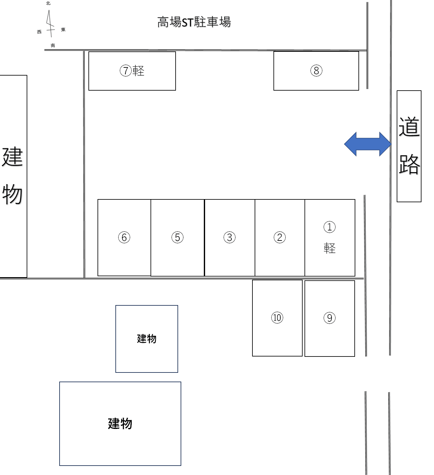 高場ST駐車場の駐車配置図