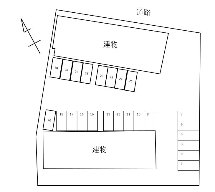 家徳グリーンハウスＡの駐車配置図