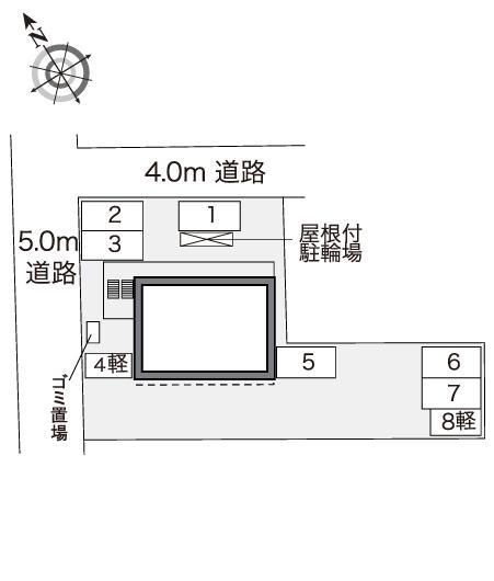 津新町(40622)の駐車配置図