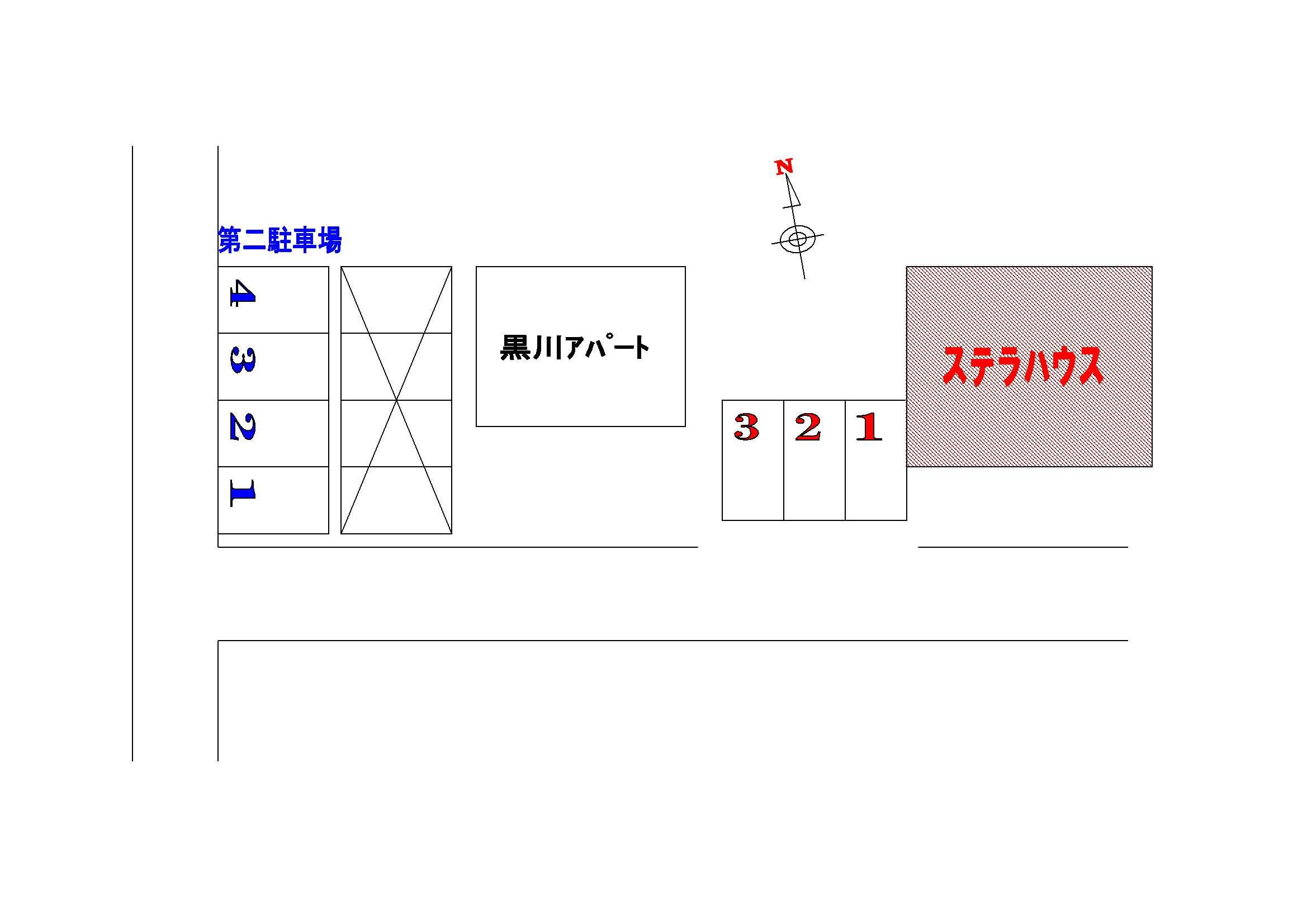 ステラハウス駐車場の駐車配置図