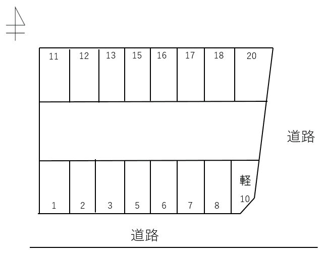 078荒子１丁目の駐車配置図