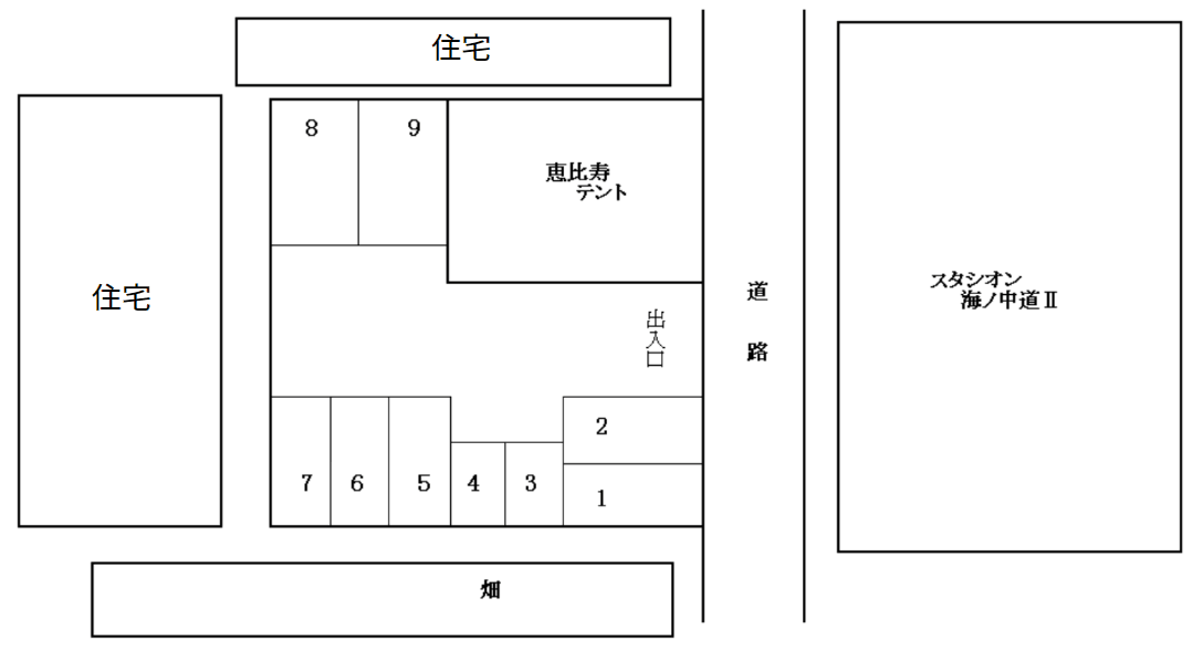 今秀月極駐車場の駐車配置図