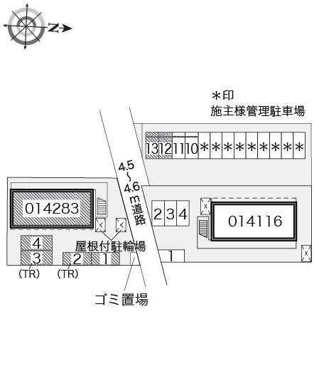カメリア四番館(14283)　敷地外駐車場の駐車配置図