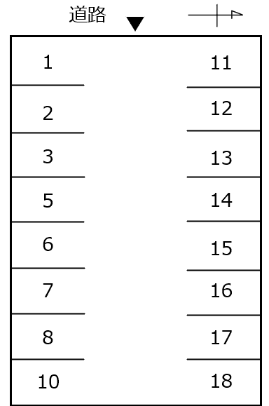 012荒子１丁目の駐車配置図