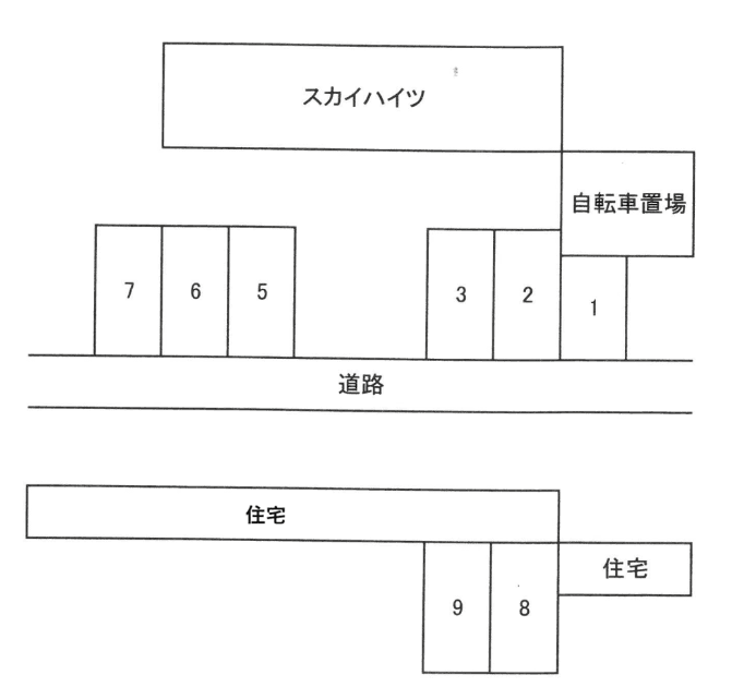 スカイハイツ駐車場の駐車配置図