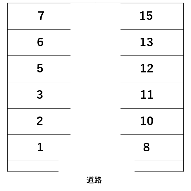 塚越駐車場の駐車配置図