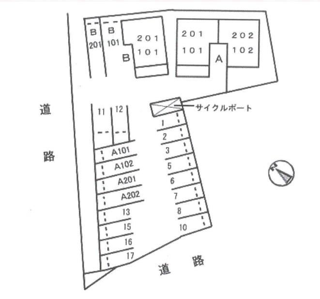 フォンターナ　月極駐車場の駐車配置図