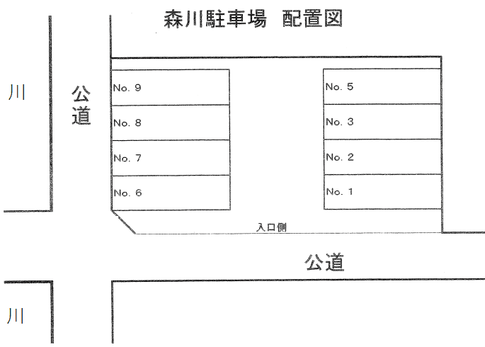 森川駐車場の駐車配置図