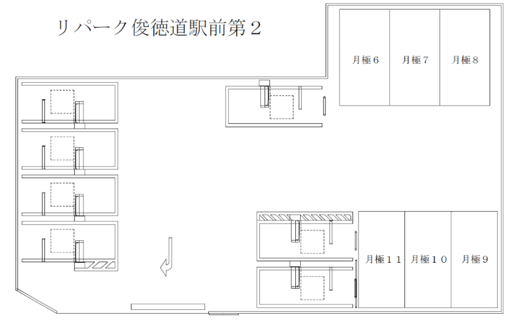 俊徳道駅前第２の駐車配置図