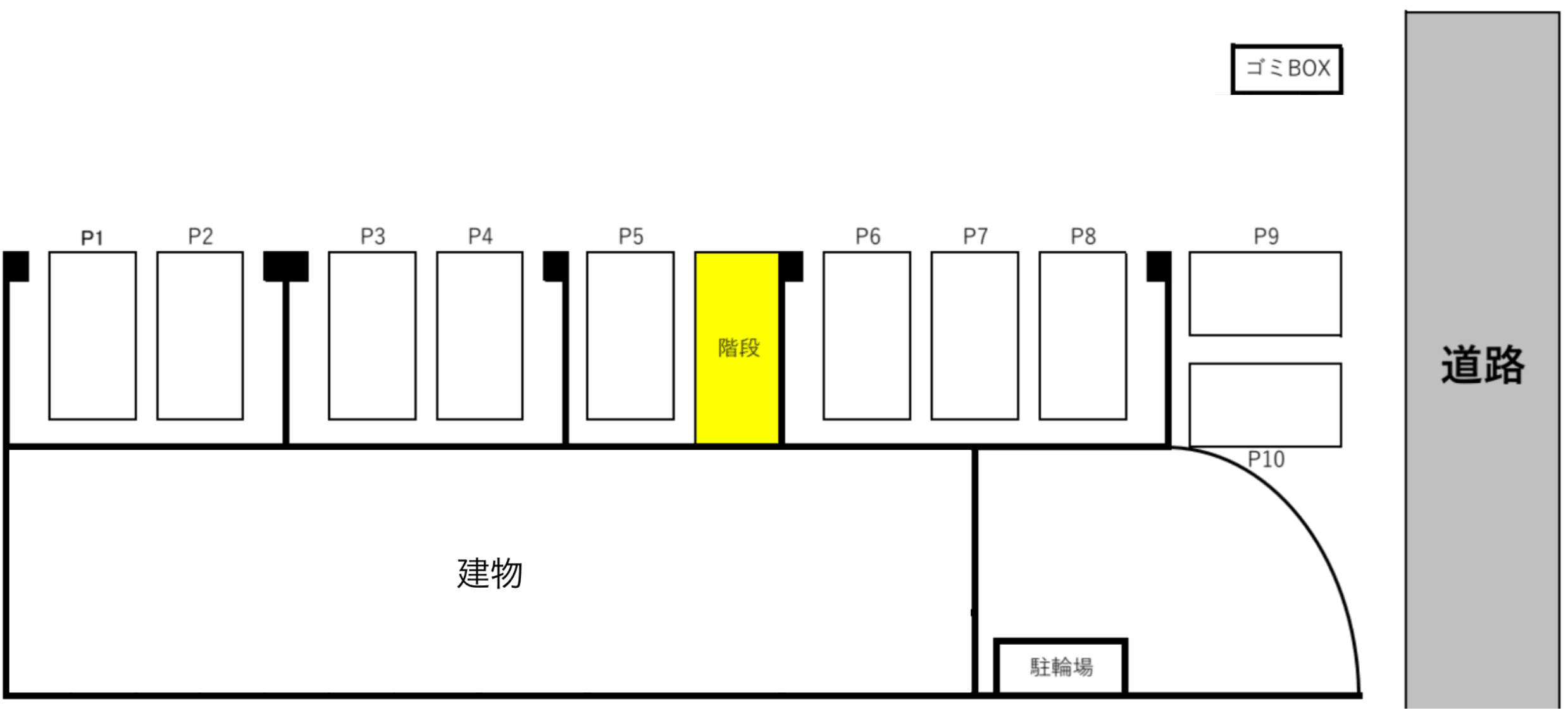 エクシーブ中野の駐車配置図