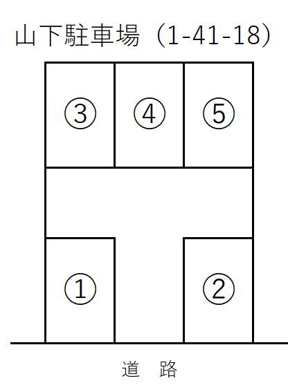 山下駐車場（1-41-18）の駐車配置図