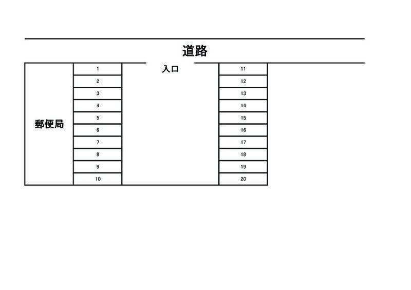 島田駐車場　真鍋６丁目の駐車配置図
