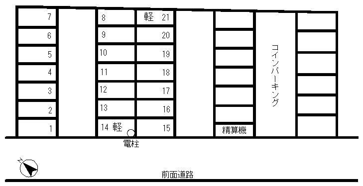 山須駐車場の駐車配置図