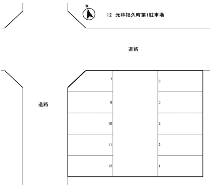 元林福久町第1駐車場の駐車配置図