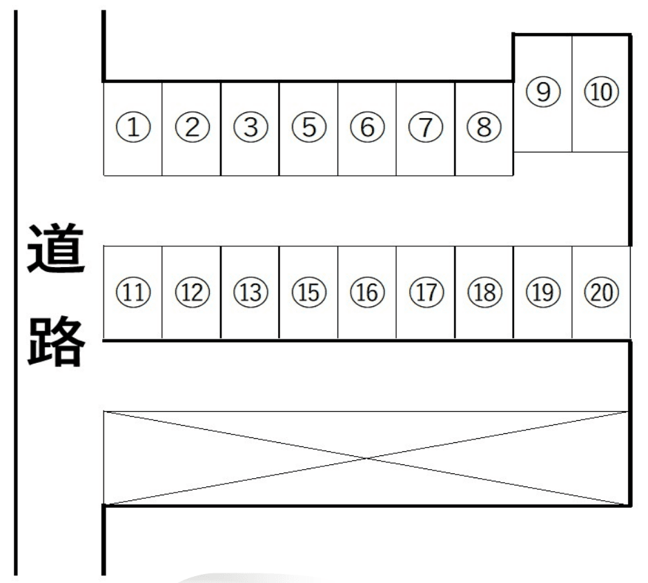 日本電装株式会社様駐車場の駐車配置図