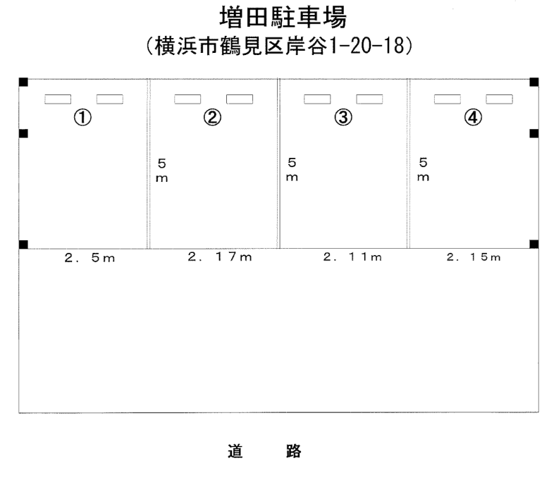増田駐車場の駐車配置図