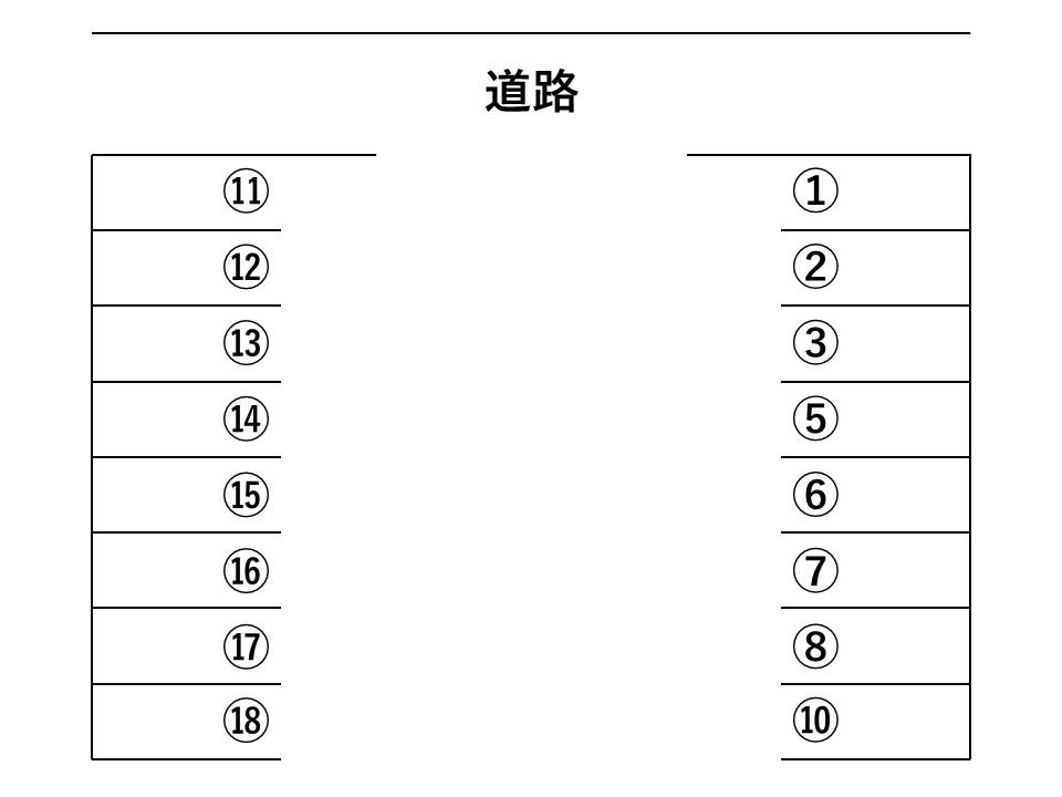 村上駐車場の駐車配置図