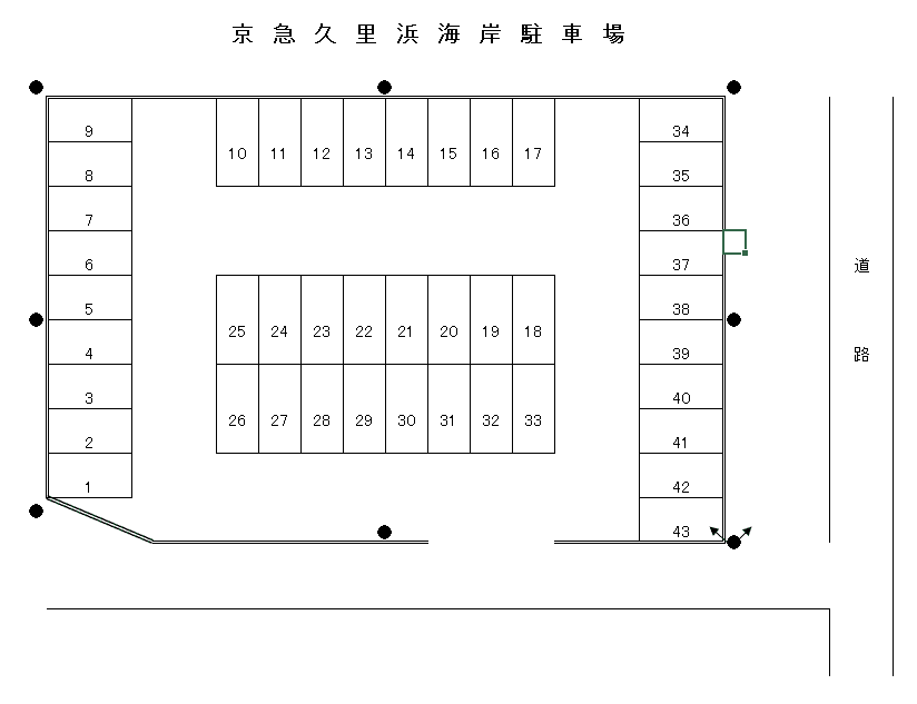 京急久里浜海岸の駐車配置図