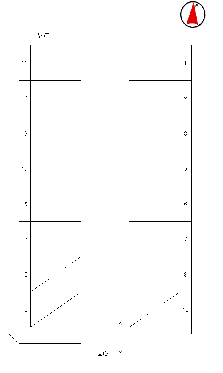 高島町306駐車場の駐車配置図