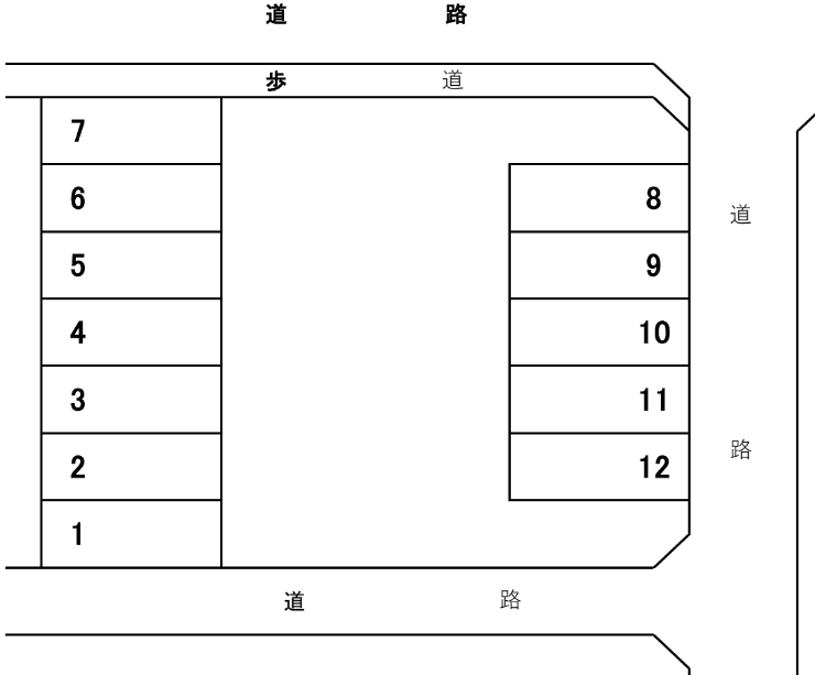 澤田（曜）第2駐車場の駐車配置図