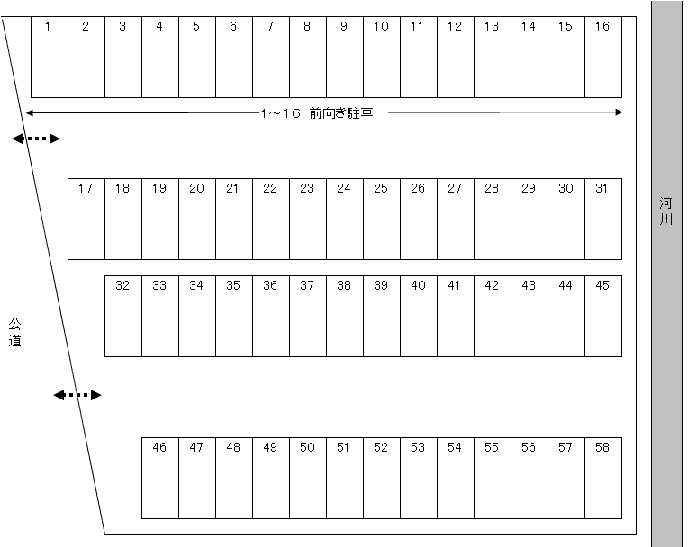 関根駐車場の駐車配置図