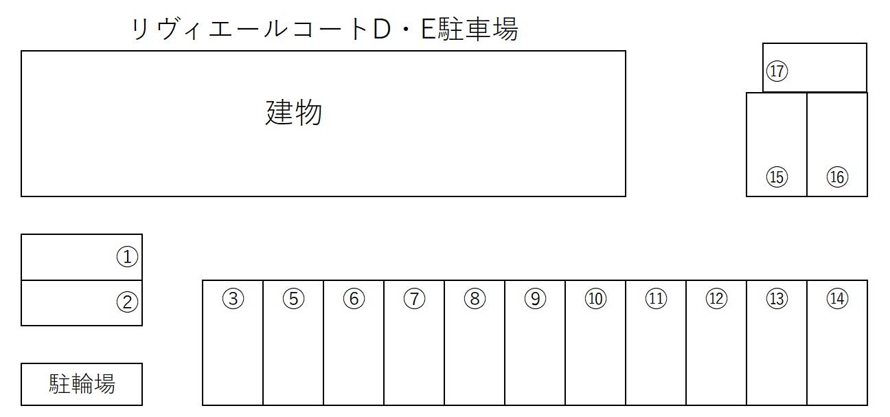 リヴィエールコートD・E駐車場の駐車配置図