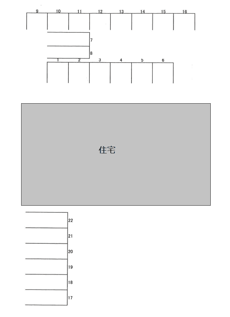 コーポ杉山駐車場の駐車配置図
