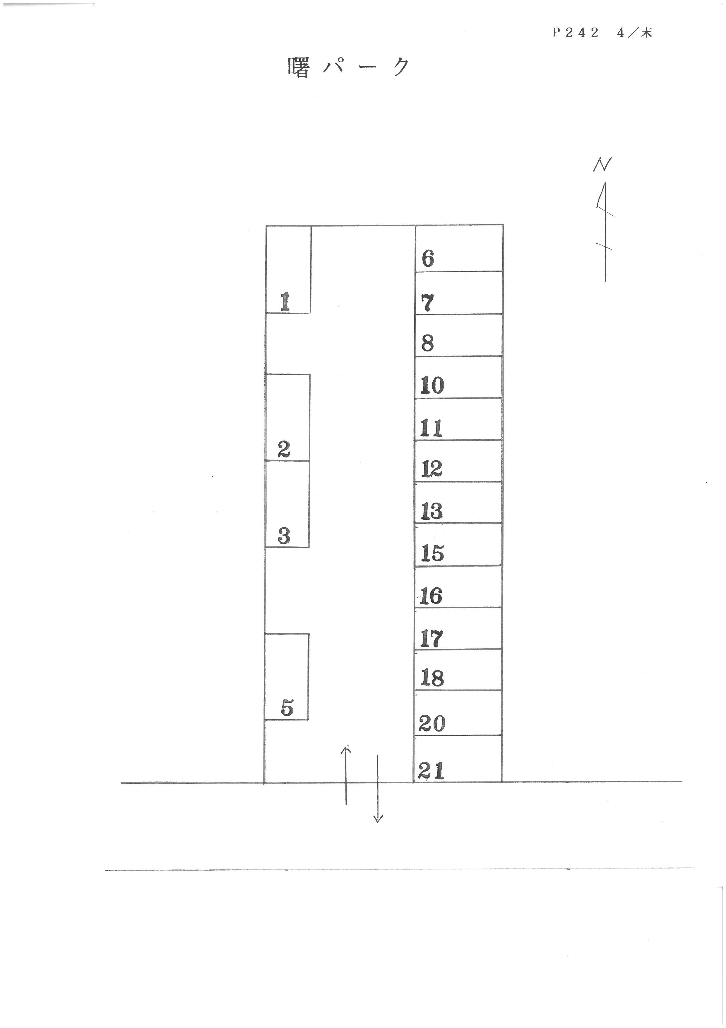 曙パークの駐車配置図