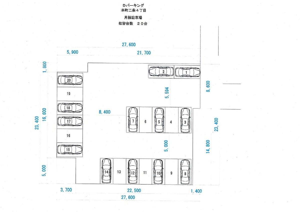 本町２条４丁目第１の駐車配置図