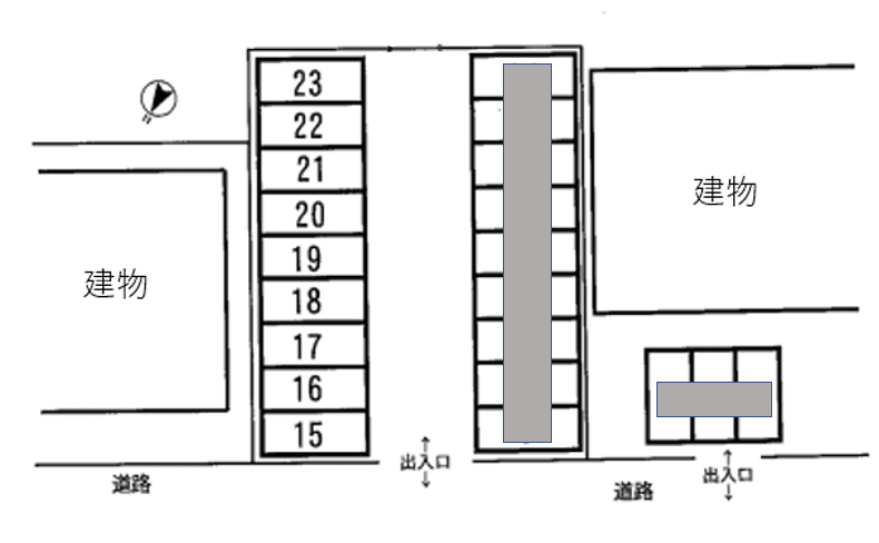 小山第二駐車場の駐車配置図