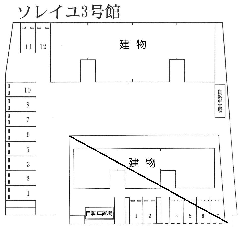 ソレイユⅢ号館の駐車配置図