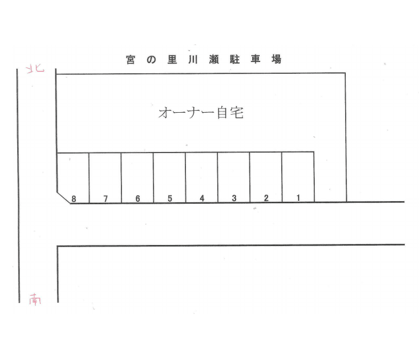 宮の里川瀬駐車場の駐車配置図