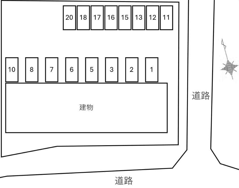 ＧＲＡＣＩＡ・Ｋ別駐車場の駐車配置図