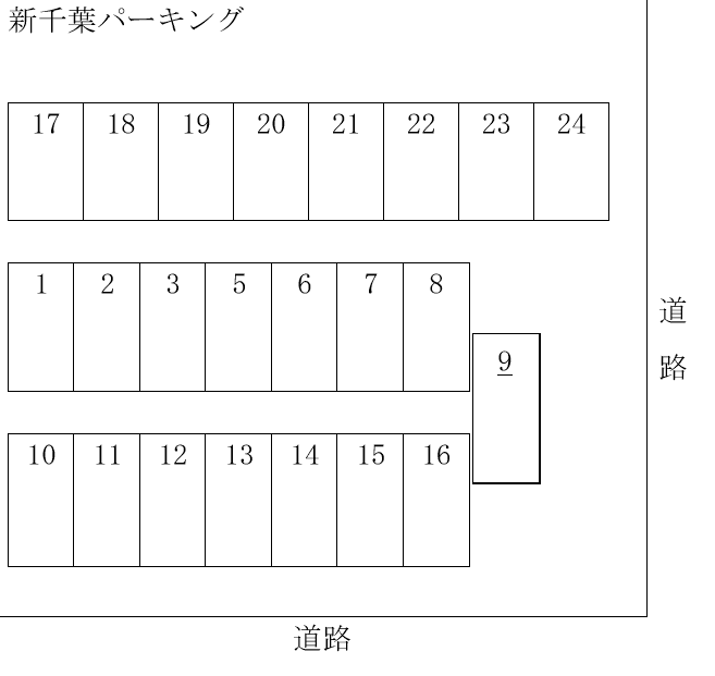 新千葉パーキングの駐車配置図