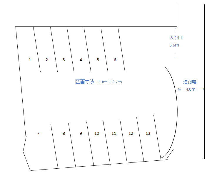 平成台駐車場の駐車配置図