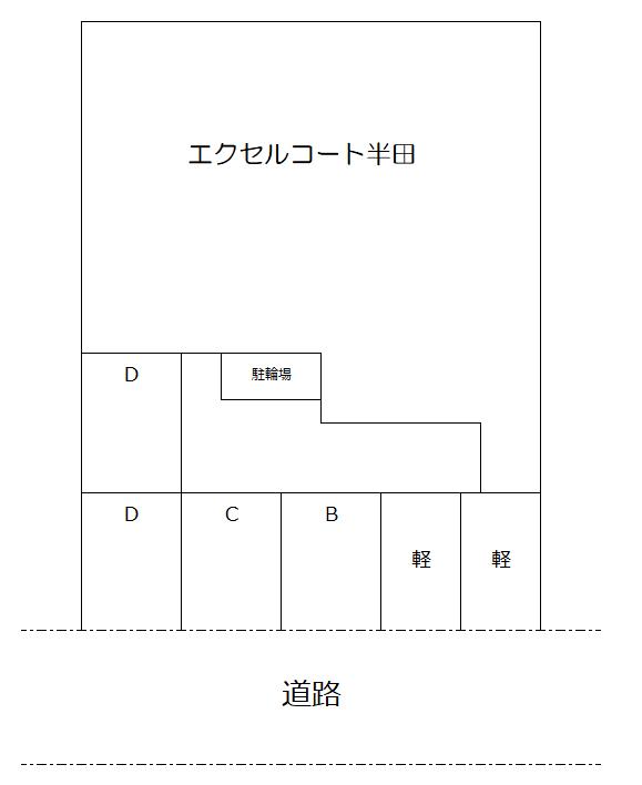 エクセルコート半田の駐車配置図