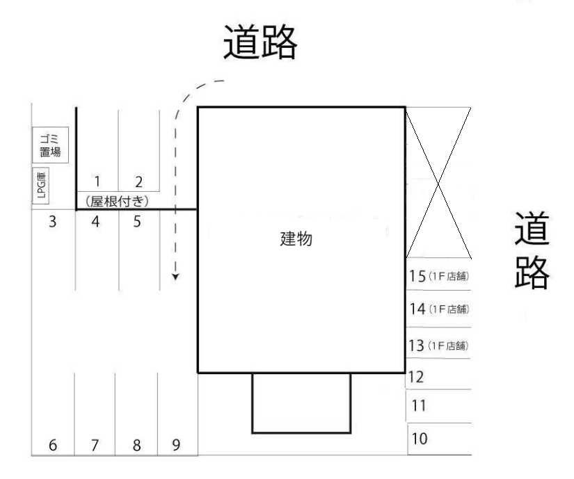 松尾神野東ビルの駐車配置図