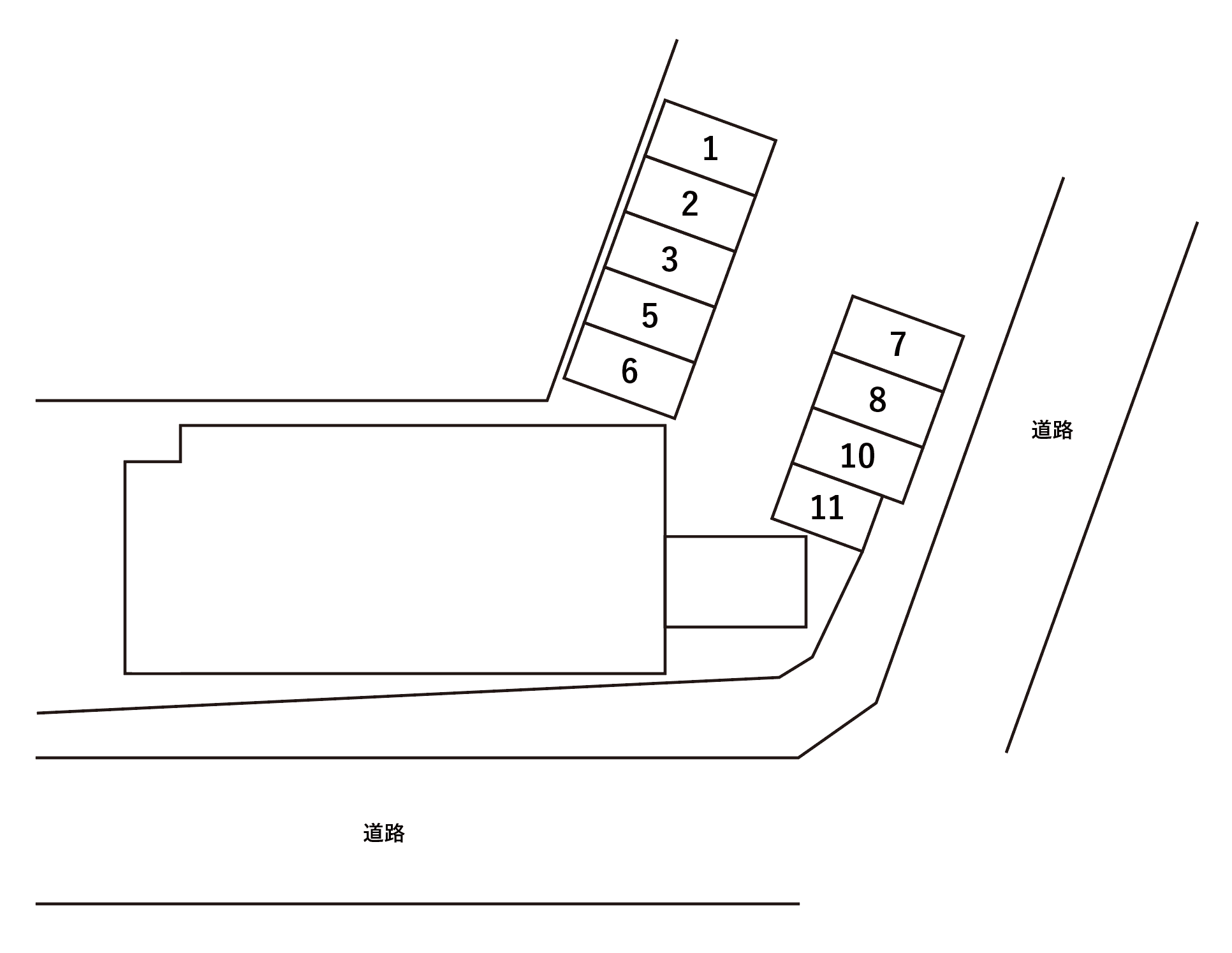 アムール ガレット 駐車場の駐車配置図