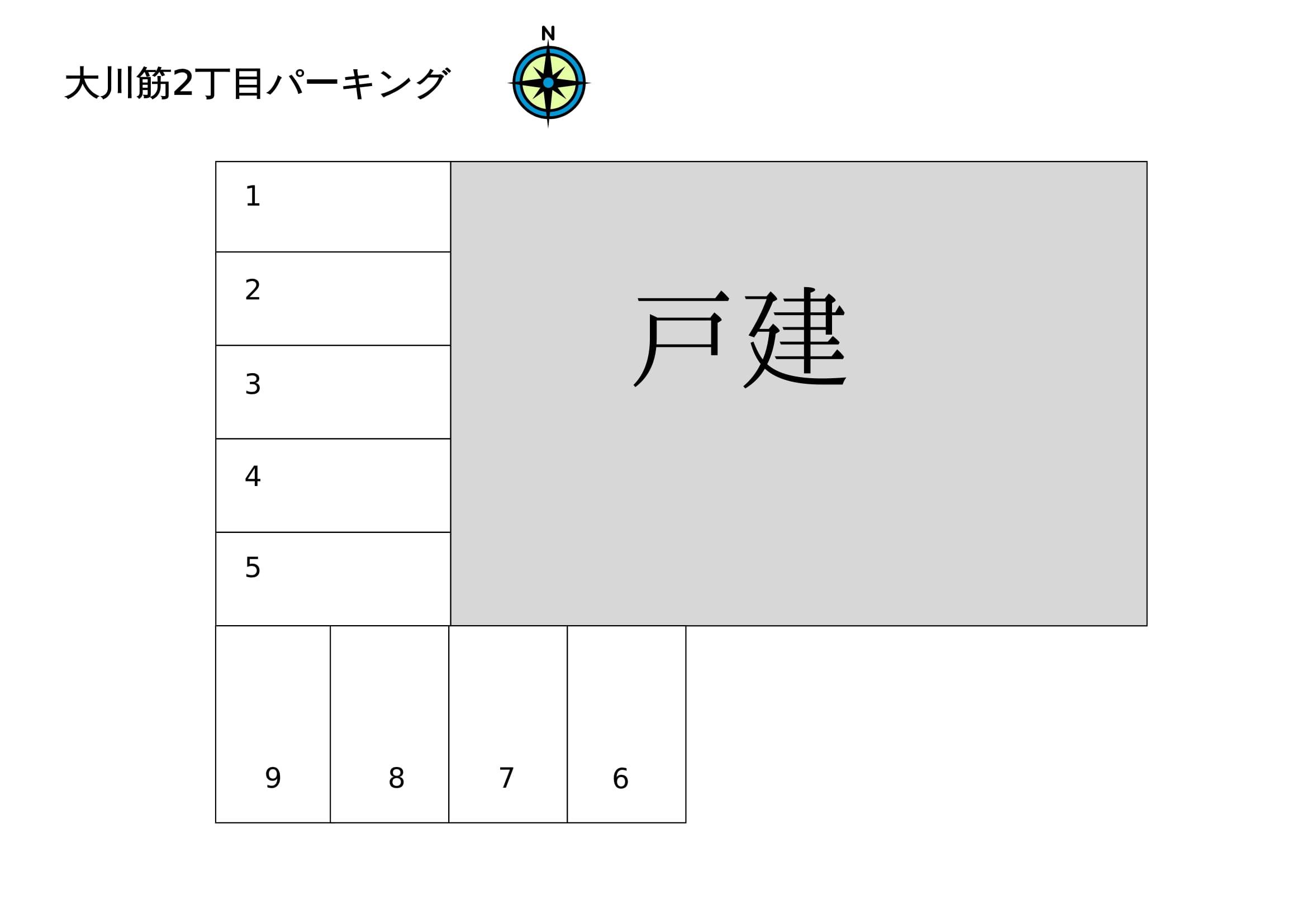大川筋２丁目パーキングの駐車配置図