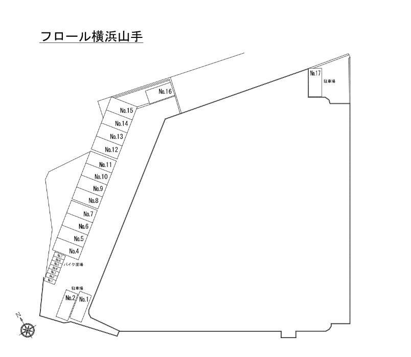 フロール横浜山手駐車場の駐車配置図