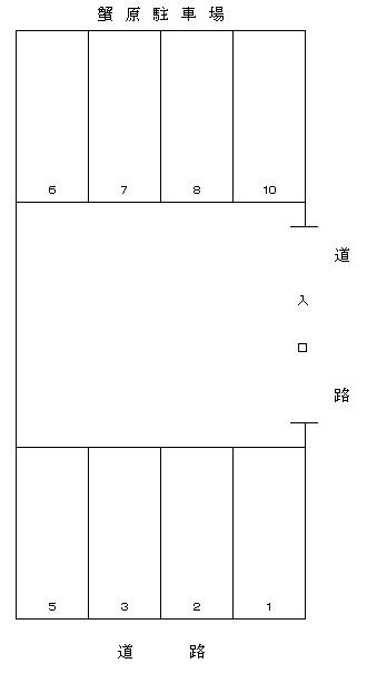 蟹原駐車場の駐車配置図