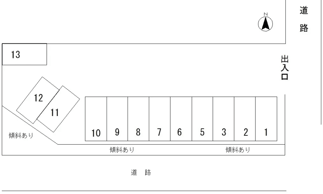 ハイツリージェント駐車場の駐車配置図