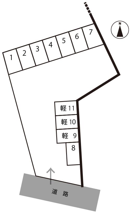 日の出町佐々木駐車場の駐車配置図