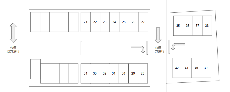 豊橋曲尺手町の駐車配置図