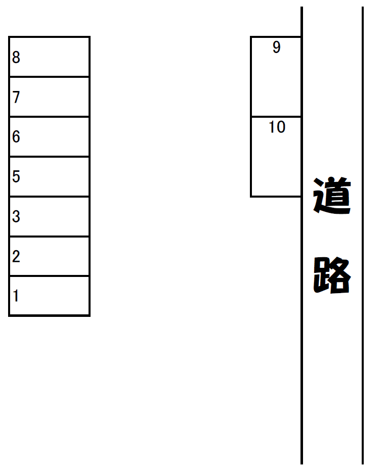 富士見が丘1丁目月極駐車場の駐車配置図